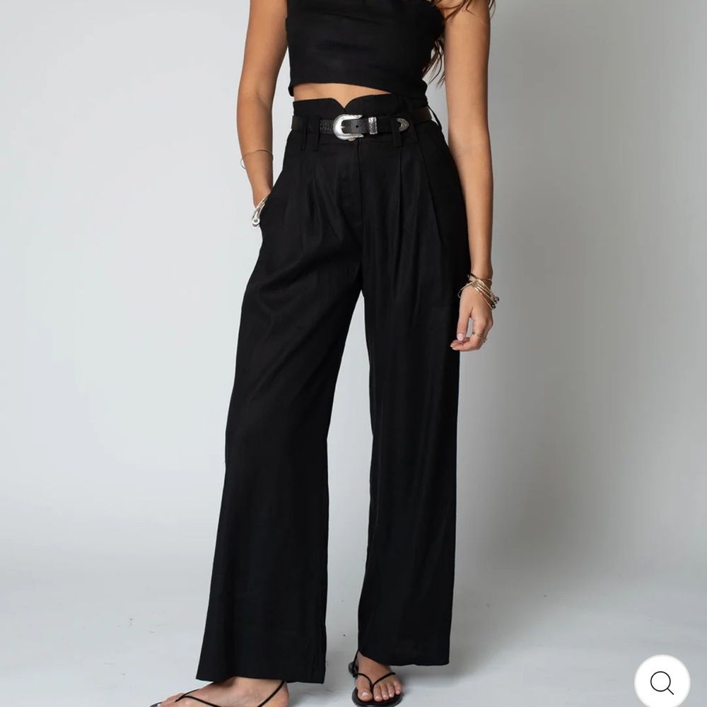 Stillwater linen knotch waist pant